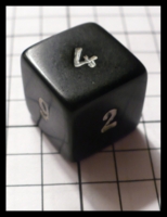 Dice : Dice - 6D - Black with Small White Numerals - FA collection buy Dec 2010